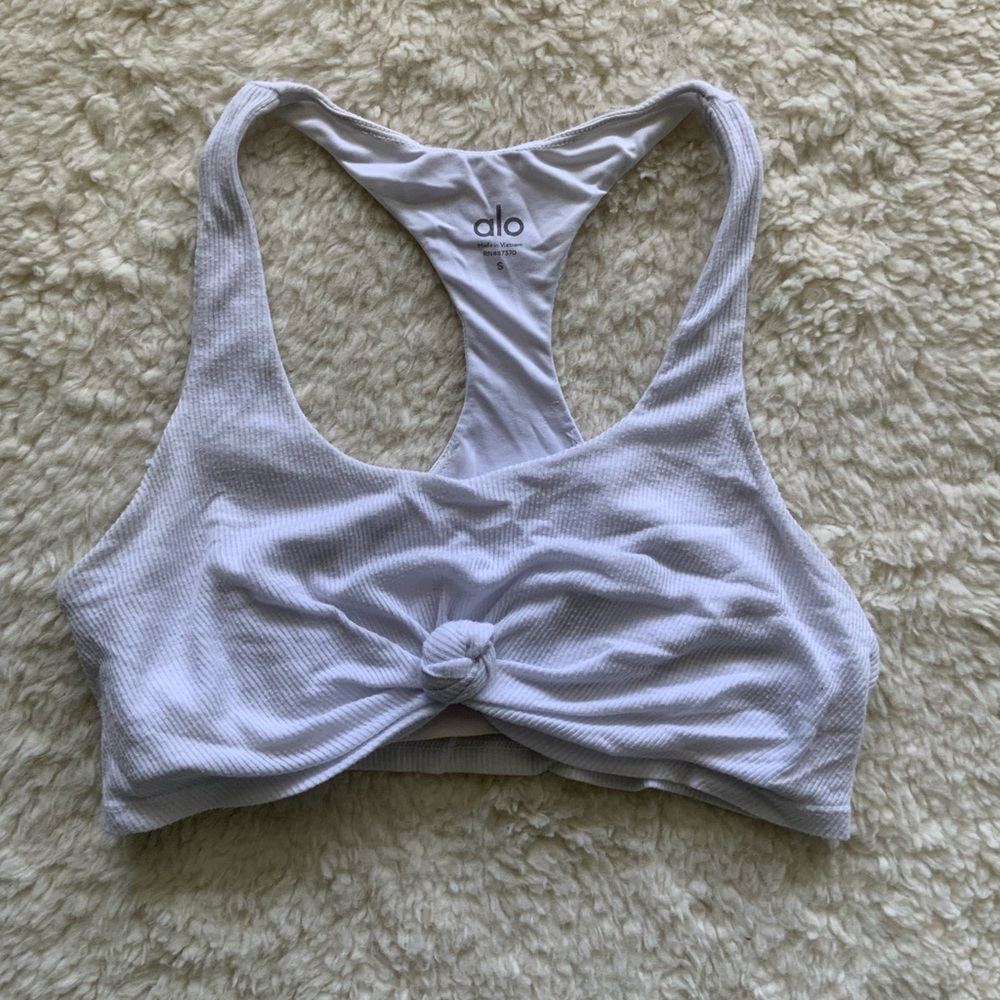 Alo White Tie Bra